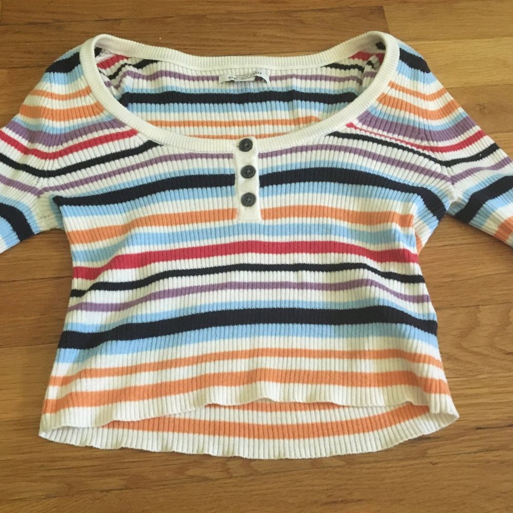 American Eagle Striped Long Sleeved Top Small